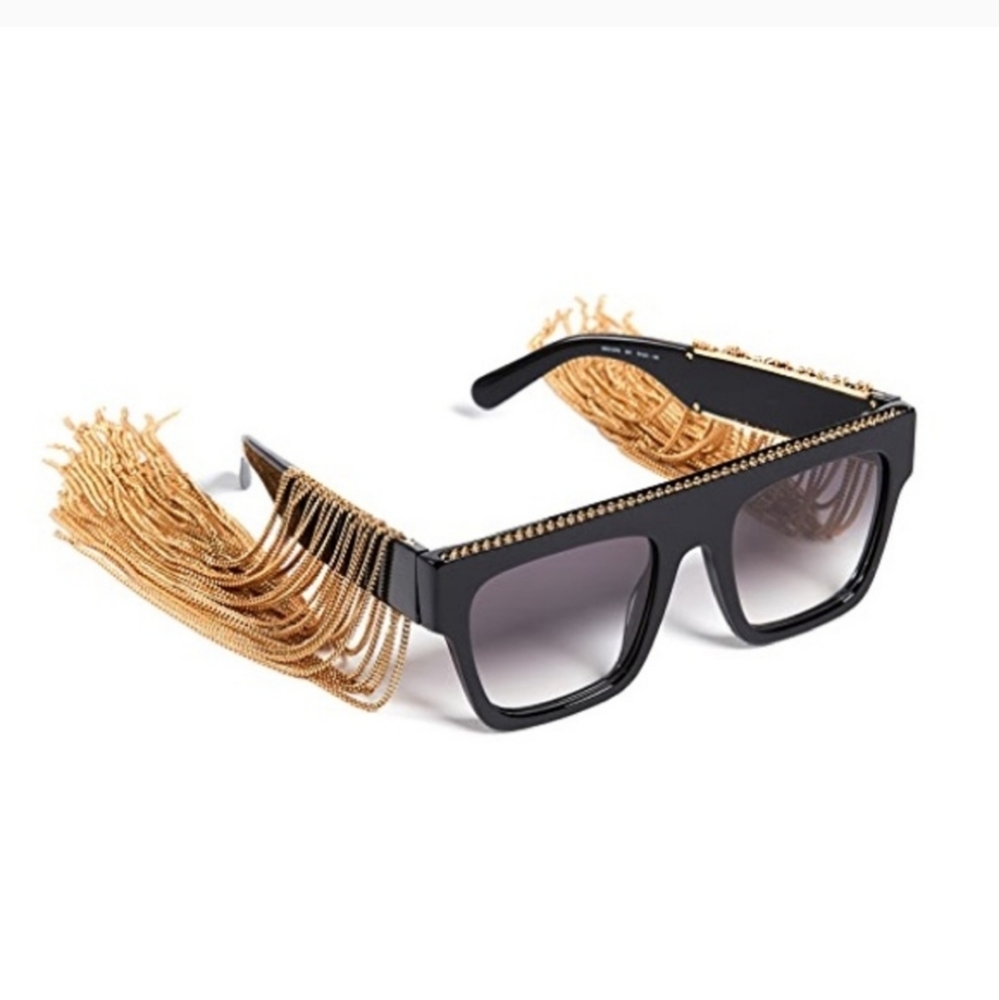 Stella McCartney Rectangular Sunglasses with Hanging Chain Detail $745 - Picture 5 of 15